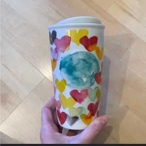 Starbucks watercolor heart travel mug